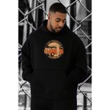 BENROMA 3 Iplik Penye San Francisco Woswos Baskılı Büyük Beden Sweatshirt, Siyah, 3XL