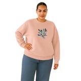 BENROMA 3 Iplik Penye Tüy Baskılı Büyük Beden Unisex Sweatshirt, Pembe, 4XL