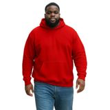 BENROMA 3 Iplik Penye Unisex Kapüşonlu Büyük Beden Sweatshirt, Kirmizi, S