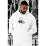 BENROMA 3 Iplik Penye Vosvos Karavan Baskılı Büyük Beden Sweatshirt, Beyaz, XL