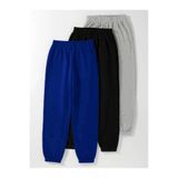 BENROMA 3'lü Oversize Unisex Eşofman Takımı, Saks Siyah Gri, M
