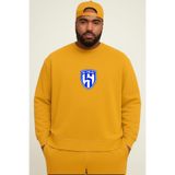 BENROMA Al Hilal Baskılı Büyük Beden Unisex Sweatshirt, Sarı, XL