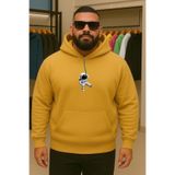 BENROMA Astronot Baskılı Büyük Beden Sweatshirt, Sari, S
