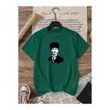 BENROMA Atatürk Baskılı Oversize Unisex Tişört, BNRSALO7, Yeşil, 5XL