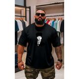 BENROMA Atatürk Baskılı Oversize Unisex Tişört, BNRSALO9, Siyah, M