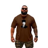 BENROMA Atatürk Baskılı Oversize Unisex Tişört, Kahverengi, 4XL, BNRSALO9