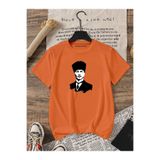 BENROMA Atatürk Baskılı Oversize Unisex Tişört, Turuncu, 4XL, BNRSALO7