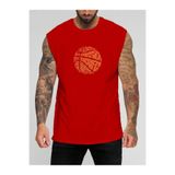 BENROMA Basketbol Yopu Baskılı Kolsuz Tişört,Kırmızı L