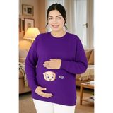 BENROMA Baskılı Hamile Sweatshirt, Mor, L, HMLEBBSKLTA10