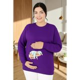 BENROMA Baskılı Hamile Sweatshirt, Mor, S, HMLEBBSKLTA12