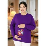 BENROMA Baskılı Hamile Sweatshirt, Mor, S, HMLEBBSKLTA3