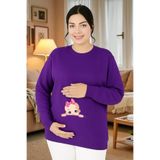 BENROMA Baskılı Hamile Sweatshırt,Mor 3XL HMLEBBSKLTA9