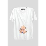 BENROMA Baskılı Salaş Kalıp Hamile Tişört,Beyaz00111 4XL