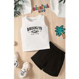 BENROMA BROOKLYN BASKILI ŞORT TİŞÖRT UNİSEX ÇOCUK TAKIMI