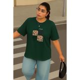 BENROMA Büyük Beden Love Is Wıld Baskılı Unisex Tişört,Yeşil 2XL