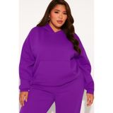 BENROMA Büyük Beden Unisex Sweatshirt, KAPYET2EBNRQ3, Mor, S