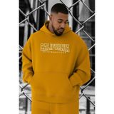 BENROMA California Baskılı Büyük Beden Sweatshirt, Sari, 5XL