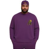 BENROMA Çiçekli A Baskılı Büyük Beden Unisex Sweatshirt, Mor, S