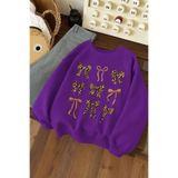 BENROMA Çilek Baskılı Unisex Sweatshirt, Mor, 3XL, SWEATBISBNRQ7