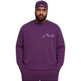 BENROMA Dağ Baskılı Büyük Beden Unisex Sweatshirt, Mor, S