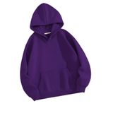 BENROMA Düz Ünisex Oversize Kapüşonlu Sweatshirt, Mor, 3XL, SWEAT6KAPBNRQ8