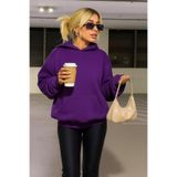 BENROMA Düz Unısex Sweatshırt,Mor 2XL SWEATKAPBNRAF005