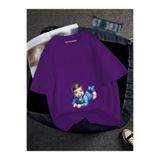 BENROMA Hamile Baskılı Tisort, HAMGBK12, Mor, 5XL
