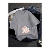 BENROMA Hamile Baskılı Tisort, HAMGBK13, Gri, 4XL