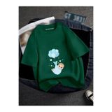 BENROMA Hamile Baskılı Tisort, HAMGBK15, Yeşil, 5XL