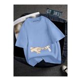 BENROMA Hamile Baskılı Tisort, HAMGBK16, Bebe Mavisi, 2XL
