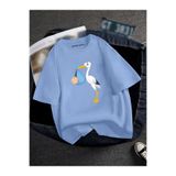BENROMA Hamile Baskılı Tisort, HAMGBK18, Bebe Mavisi, 5XL