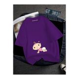 BENROMA Hamile Baskılı Tişört, HAMGBK21, Mor, 5XL