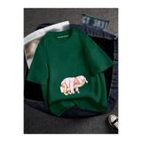 BENROMA Hamile Baskılı Tişört, HAMGBK22, Yeşil, 4XL