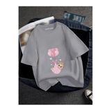 BENROMA Hamile Bebek Baskılı Tisort, HAMGBK17, Gri, XL