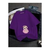 BENROMA Hamile Bebek Baskılı Tişört, HAMGBK23, Mor, 3XL