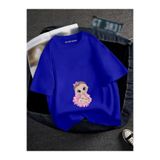 BENROMA Hamile Bebek Baskılı Tişört, HAMGBK23, Saks Mavisi, 2XL