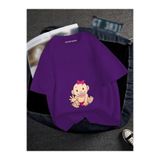 BENROMA Hamile Pembe Bebek Baskılı Tişört, HAMGBK6, Mor, 5XL
