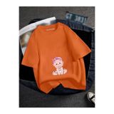 BENROMA Hamile Pembe Bebek Baskılı Tişört, HAMGBK8, Turuncu, 3XL