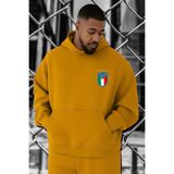 BENROMA Italya Takım Baskılı Büyük Beden Sweatshirt, Sari, M