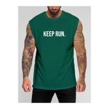 BENROMA Keep Run. Baskılı Kolsuz Tişört,Yeşil S