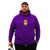 Benroma Köpek Baskılı Büyük Beden Sweatshirt KAPYETDMW65, Mor, L
