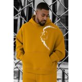 BENROMA Lion Aslan Baskılı Büyük Beden Sweatshirt, Sari, L