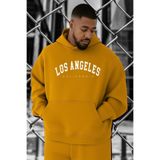 BENROMA Los Angeles Baskılı Büyük Beden Sweatshirt, Sari, S