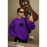BENROMA M Baskılı Unisex Sweatshirt, Mor, S