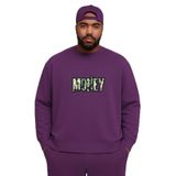 Benroma Money Baskılı Büyük Beden Unisex Sweatshirt BISYET2BNRQ11, Mor, 4XL