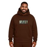 BENROMA Money Baskılı Büyük Beden Unisex Sweatshirt, Kahverengi, S