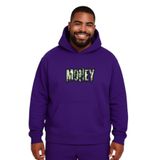 Benroma Money Baskılı Büyük Beden Unisex Sweatshirt KAPYET3EBNRQ6, Mor, L