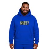 BENROMA Money Baskılı Büyük Beden Unisex Sweatshirt, Saks Mavisi, 3XL