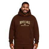 BENROMA Monte Carlo Baskılı Büyük Beden Unisex Sweatshirt, Kahverengi, XL