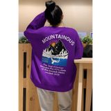 BENROMA Mountainous Baskılı Sweatshirt, Mor, M